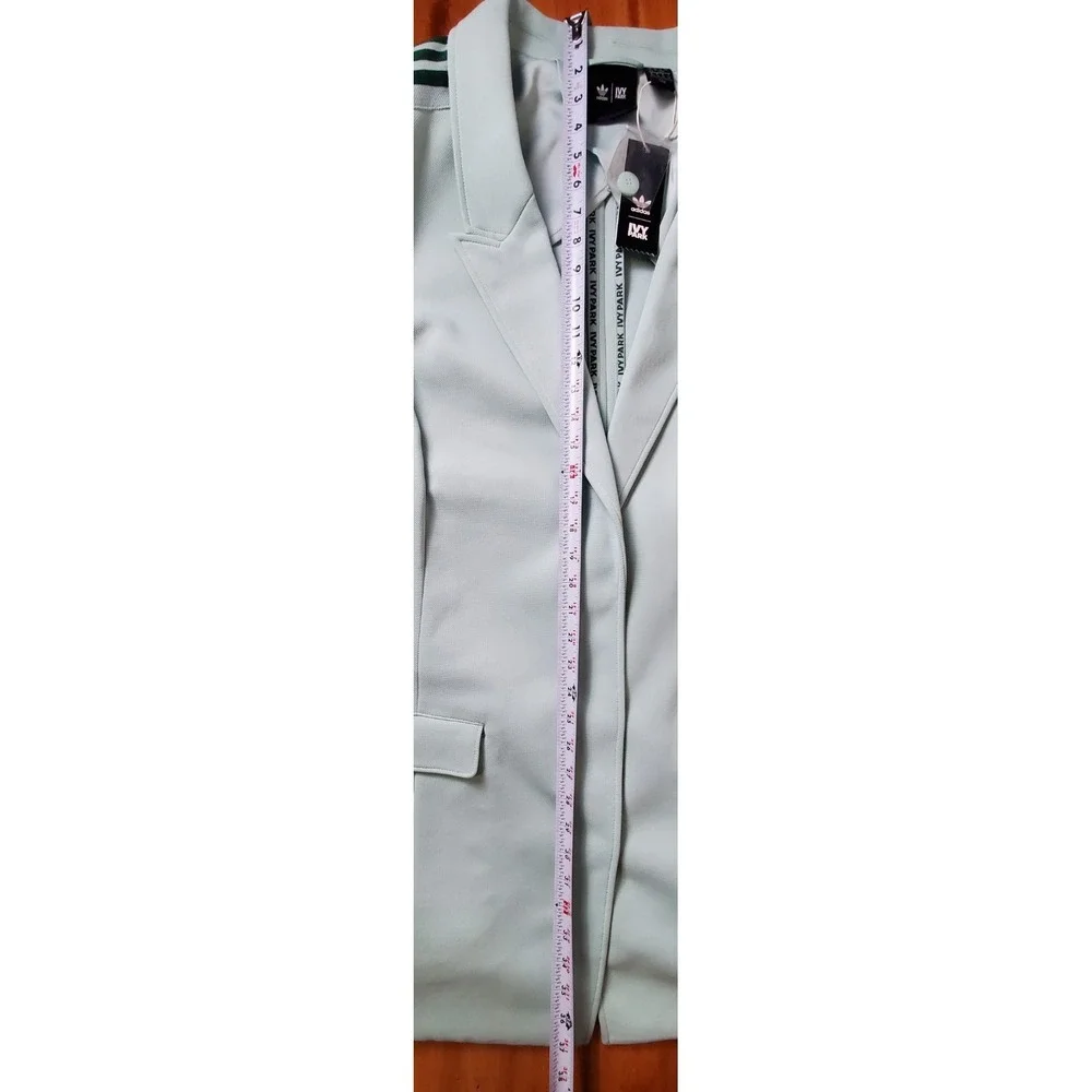 NWT Adidas‎ Ivy Park Women's Suit Jacket 4X Green Tint Streetwear Stripe FLAW